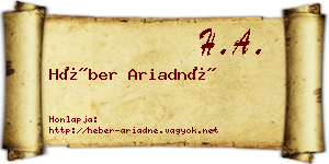 Héber Ariadné névjegykártya